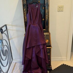 Adrianna Papell High-Low Dress in Deep Purple